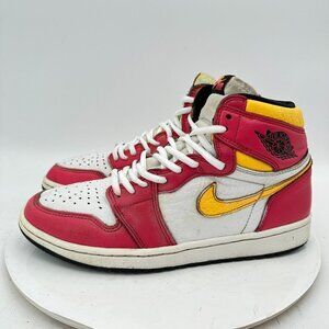 Nike Air Jordan 1 Men Size 9.5 555088 603 University Gold Light Bordeaux Shoes